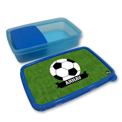 Customized Snack Box for Kids Plastic Lunch Box for Boys - Football Nutcase