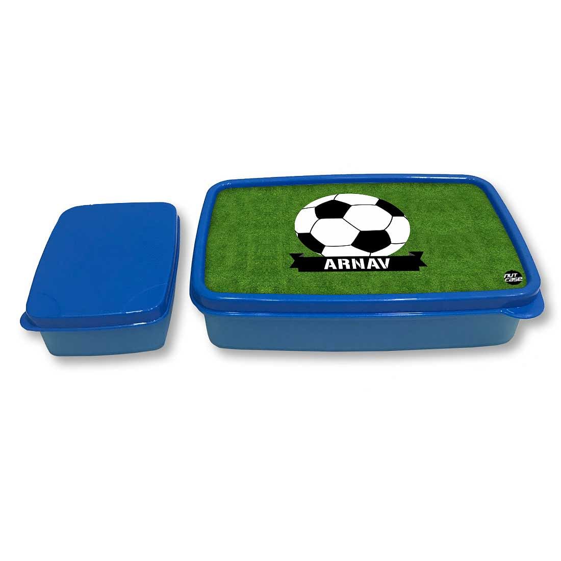 Customized Snack Box for Kids Plastic Lunch Box for Boys - Football Nutcase