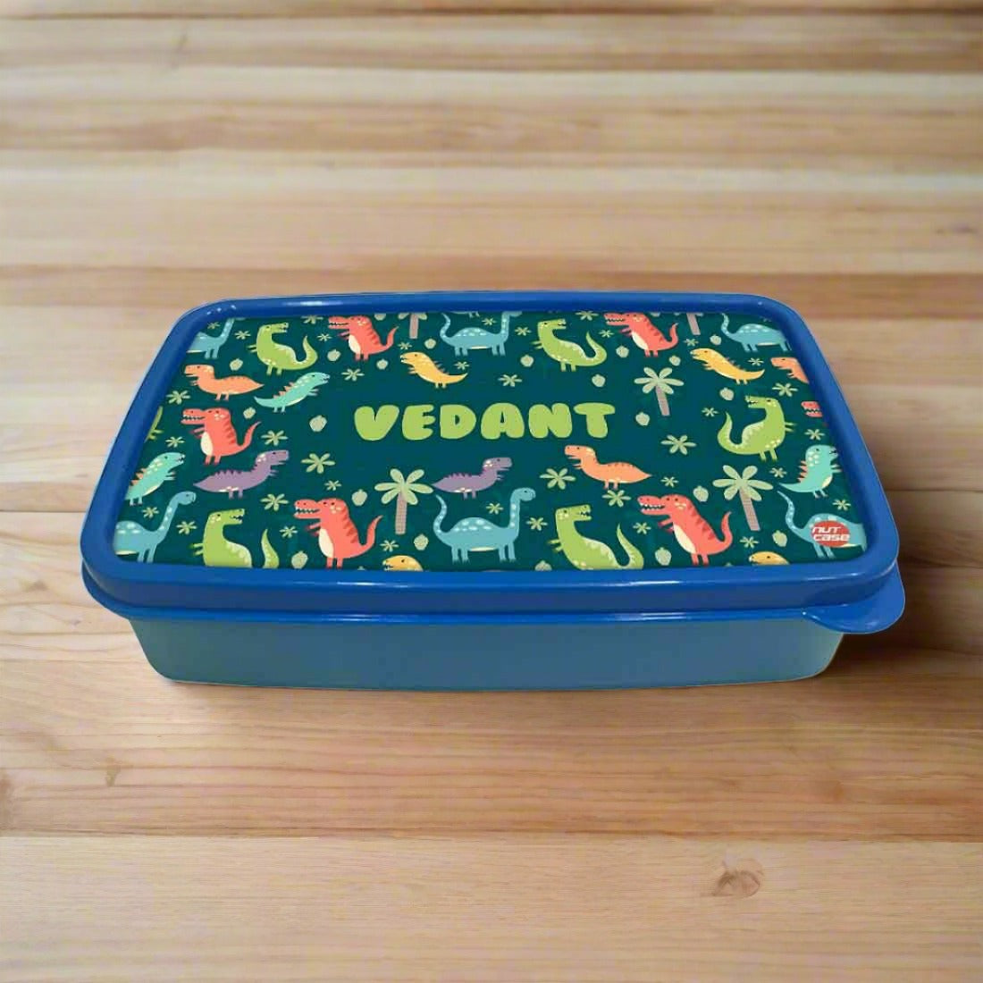 Personalized Snack Box for Kids Plastic Lunch Box for Boys -Dinosaur Forest Nutcase