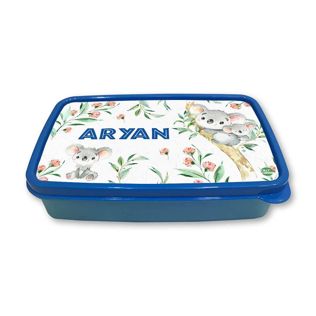 Customizable Tiffin Box for Kids School Plastic Lunch Box for Boys - Cute Koala Nutcase