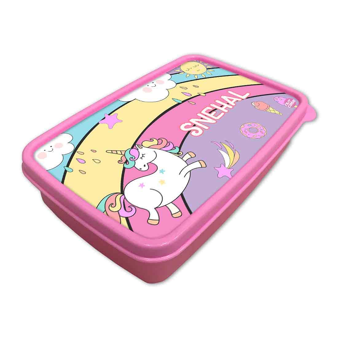 Personalized unicorn shop lunch box