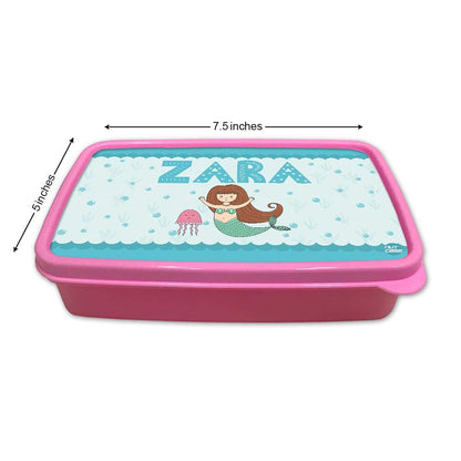 Personalized Snack Box for Kids Plastic Lunch Box for Girls -Mermaid & Jellyfish Nutcase