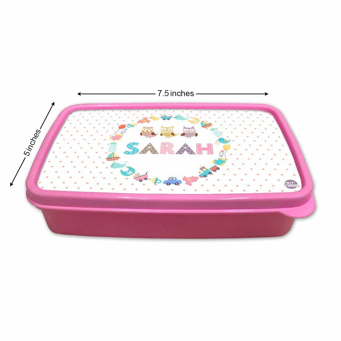 Customize Tiffin Box for Girls With Add Name - Toys & Owls Nutcase