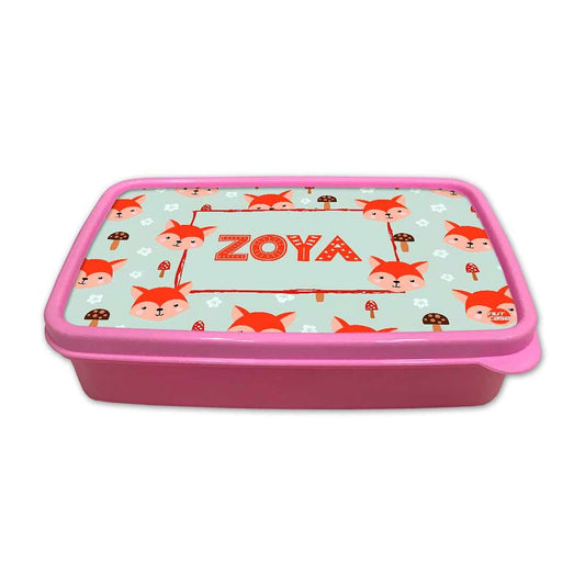 Customizable Snack Box for Kids Girls With Name - Mushroom & Fox Nutcase