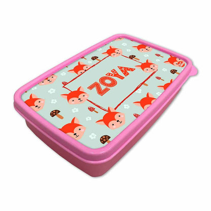 Customizable Snack Box for Kids Girls With Name - Mushroom & Fox Nutcase