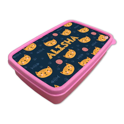 Personalized Snack Box for Kids Plastic Lunch Box for Girls -Cute Little Cat Nutcase