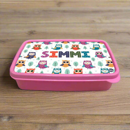 Plastic Customizable Snack Box for Girls Returns Gift Birthday - Owl & Tree Nutcase