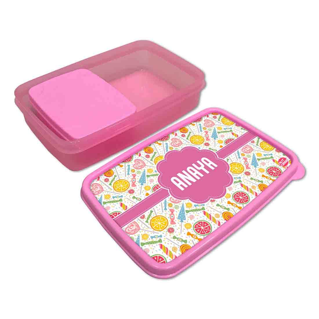 Personalized Snack Box for Kids Plastic Lunch Box for Girls - Colorful Candy Nutcase