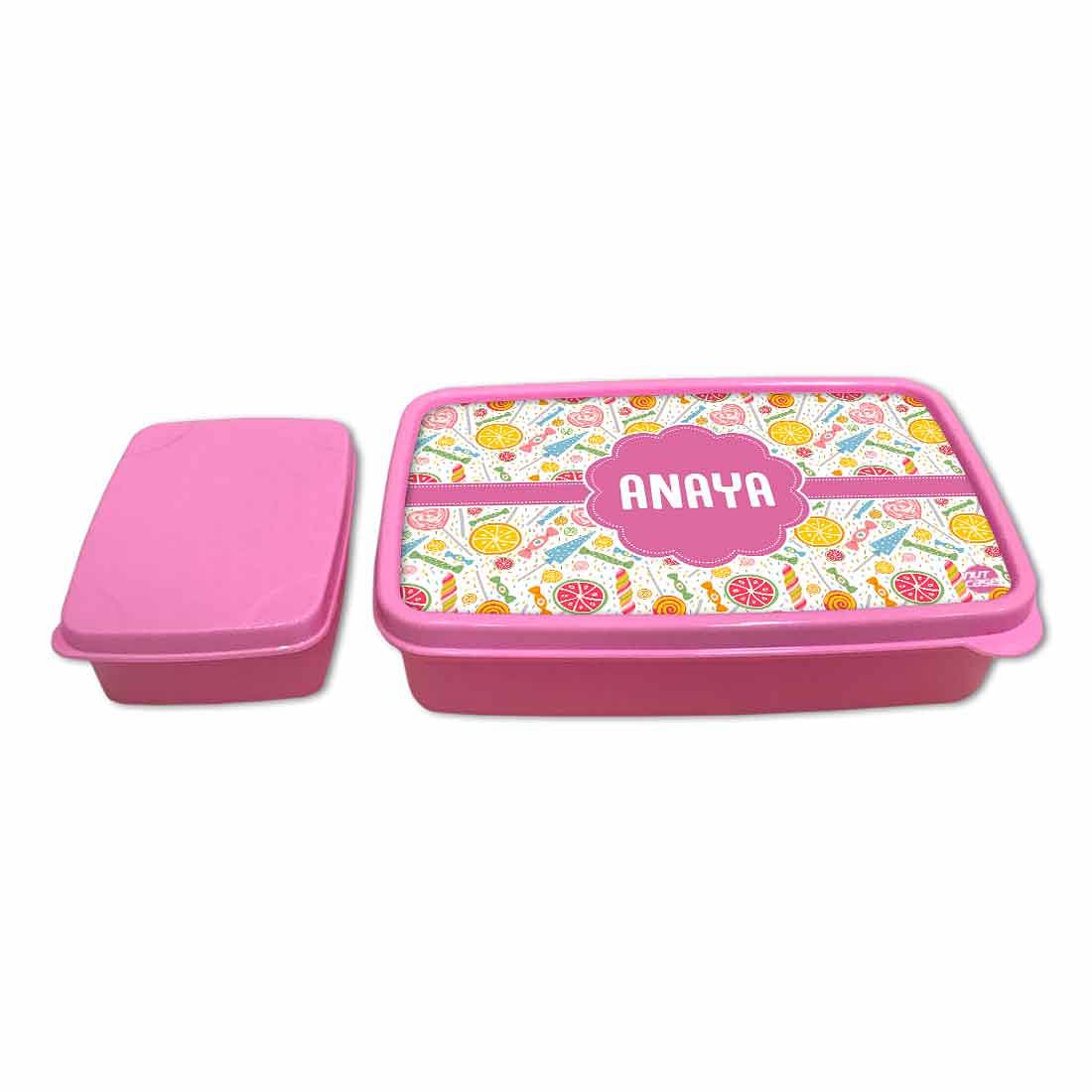 Personalized Snack Box for Kids Plastic Lunch Box for Girls - Colorful Candy Nutcase