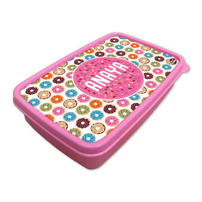 Personalized Snack Box for Kids Plastic Lunch Box for Girls -Doughnuts Nutcase