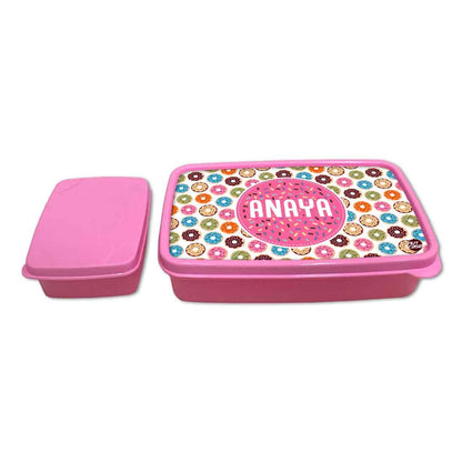 Personalized Snack Box for Kids Plastic Lunch Box for Girls -Doughnuts Nutcase