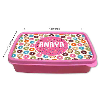 Personalized Snack Box for Kids Plastic Lunch Box for Girls -Doughnuts Nutcase