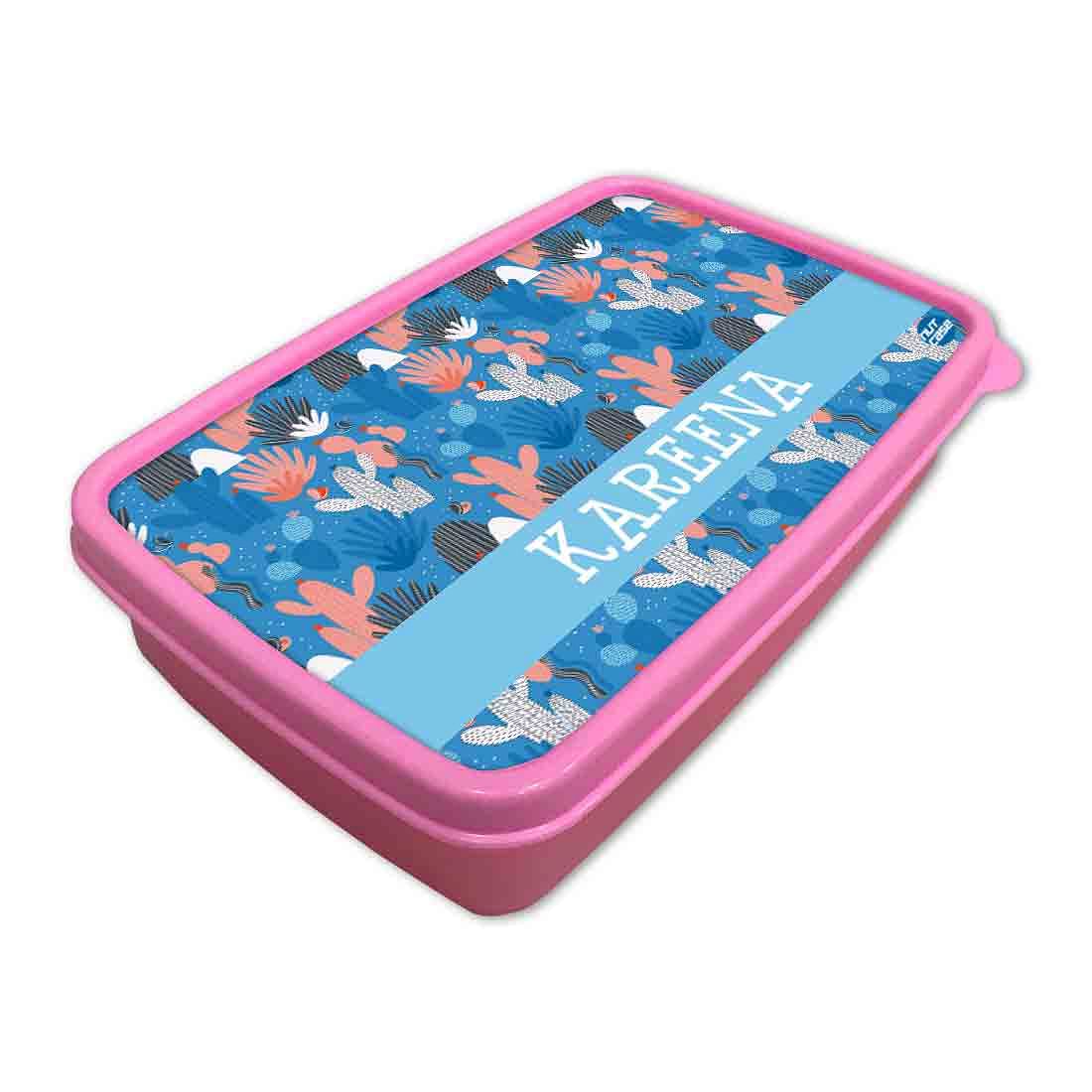 Personalised Lunch Box for Girls Snack Containers - Cactus Plant Nutcase