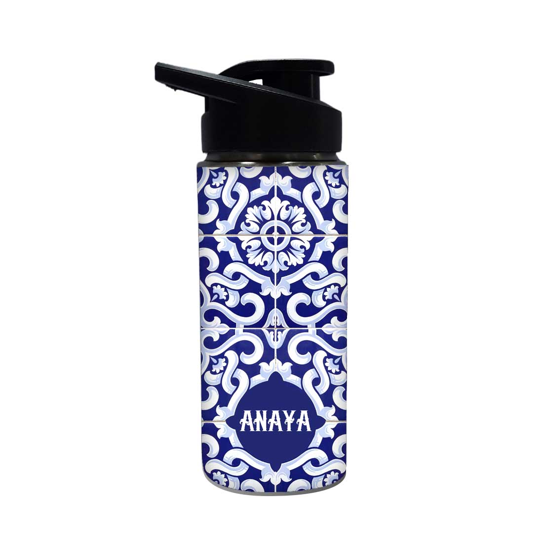 Personalized Bottle For Girls - Blue Tiles