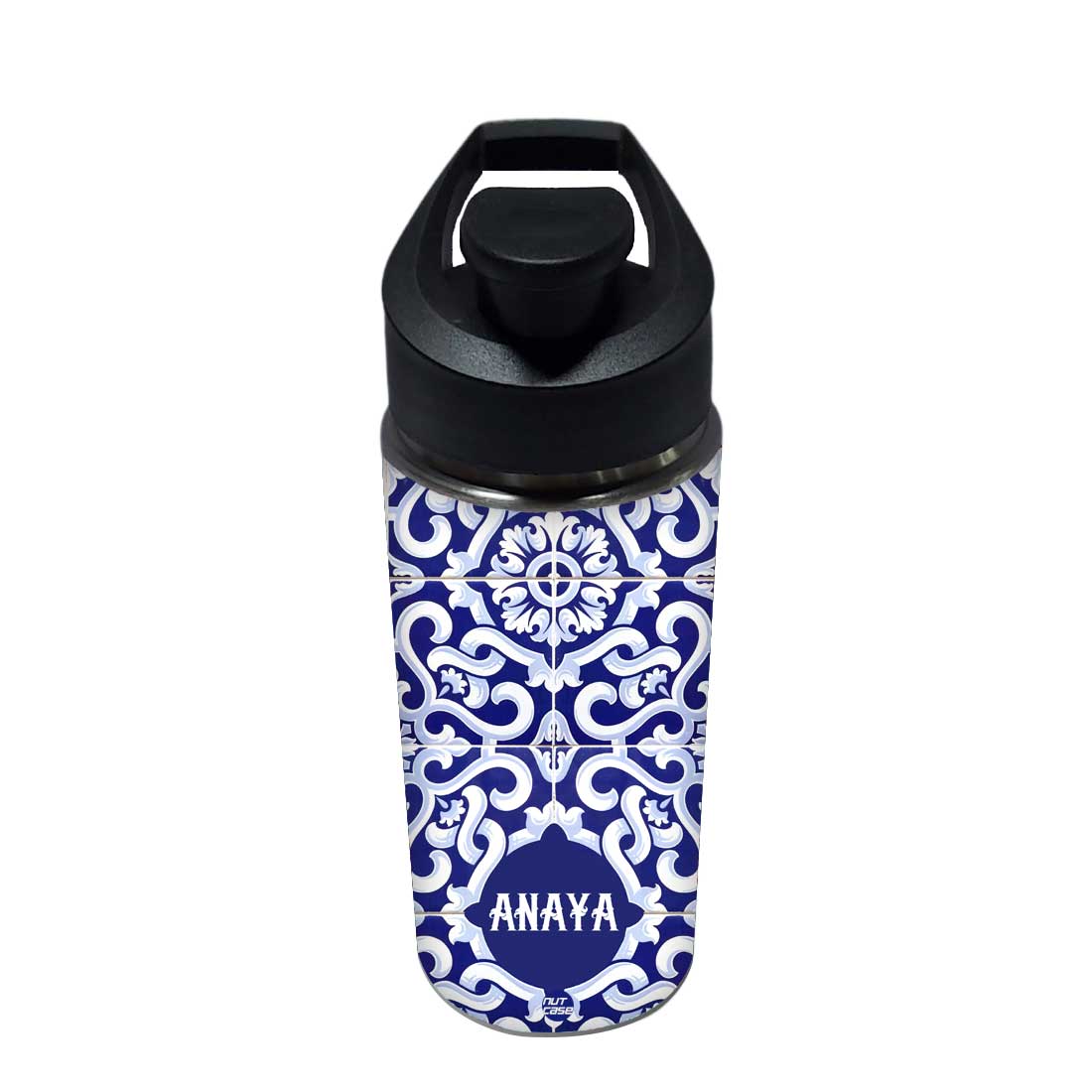 Personalized Bottle For Girls - Blue Tiles