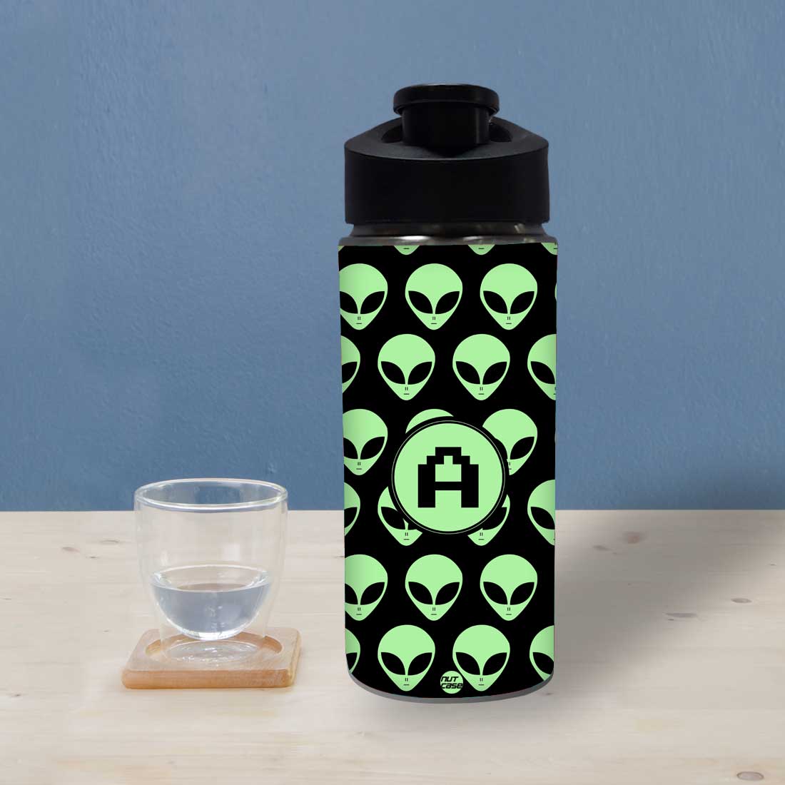 Kids Water Bottle Customised With Name - Alien Nutcase