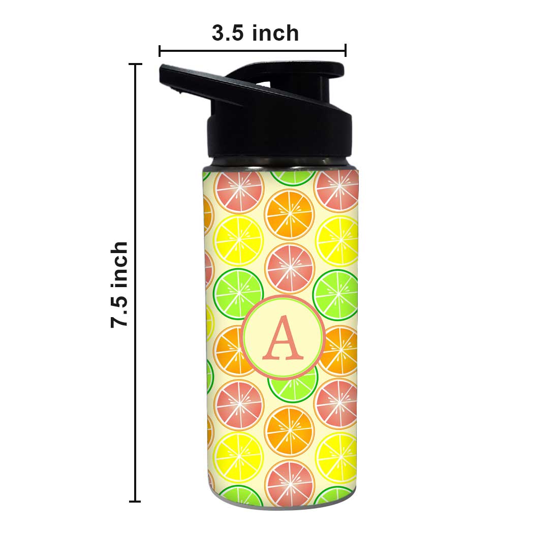 Personalized Bottle With Name - Colorful Lemon Nutcase