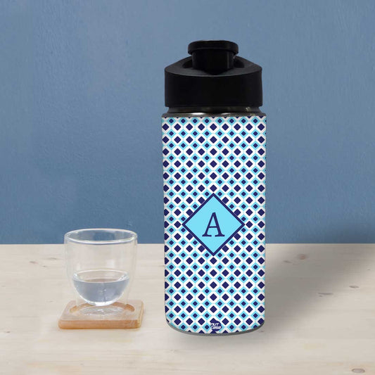 Personalized Bottle With Name - Blue Diamonds Nutcase