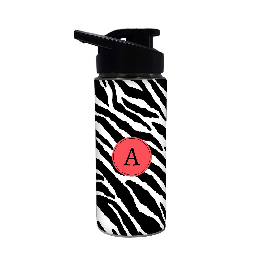 Personalized Bottle With Name - Black and White Strips Nutcase