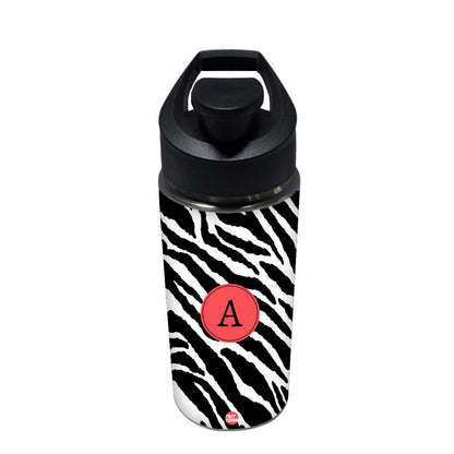 Personalized Bottle With Name - Black and White Strips Nutcase