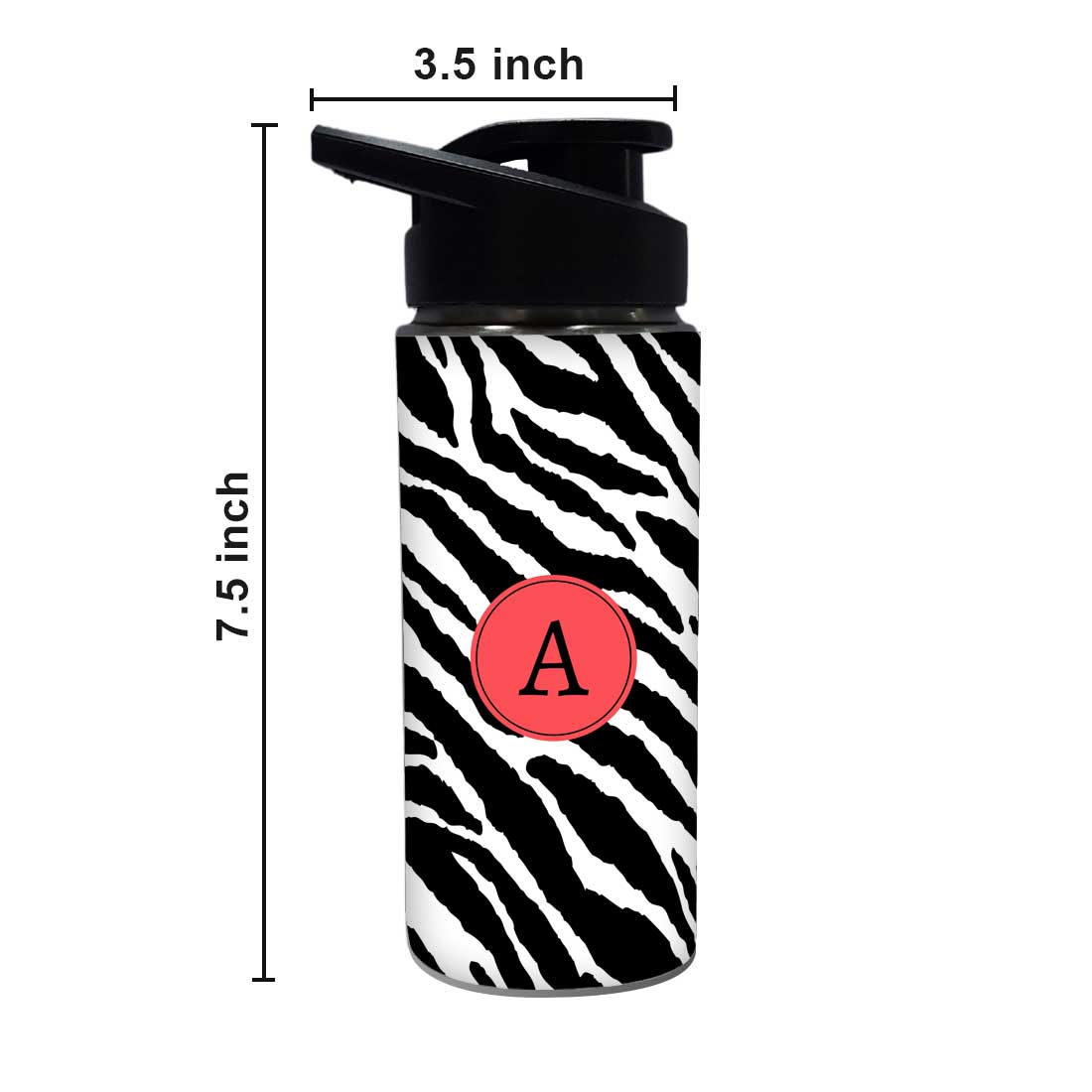 Personalized Bottle With Name - Black and White Strips Nutcase