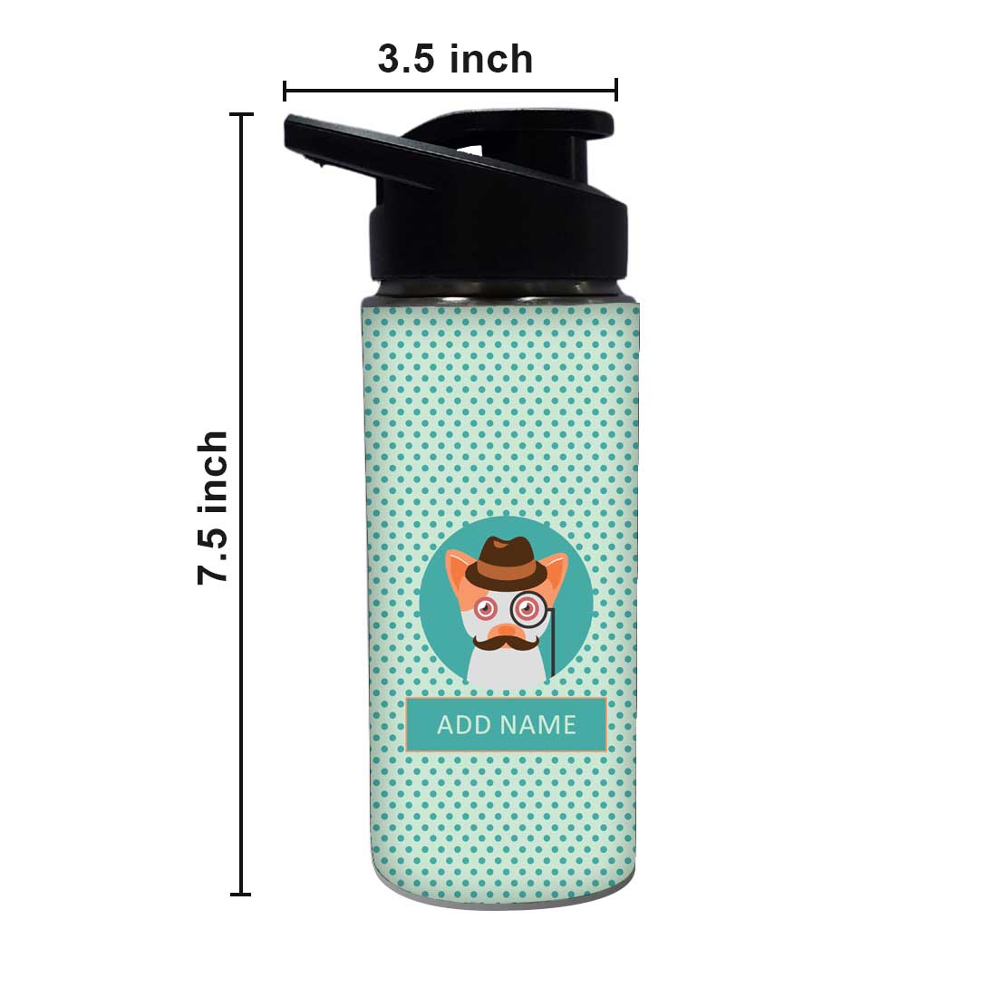 Cute Water Bottle For Kids Personalized - Spy Cat Nutcase