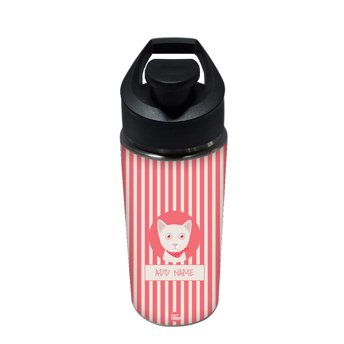 Personalized Gift For Kids Botlle - Cute Cat Nutcase