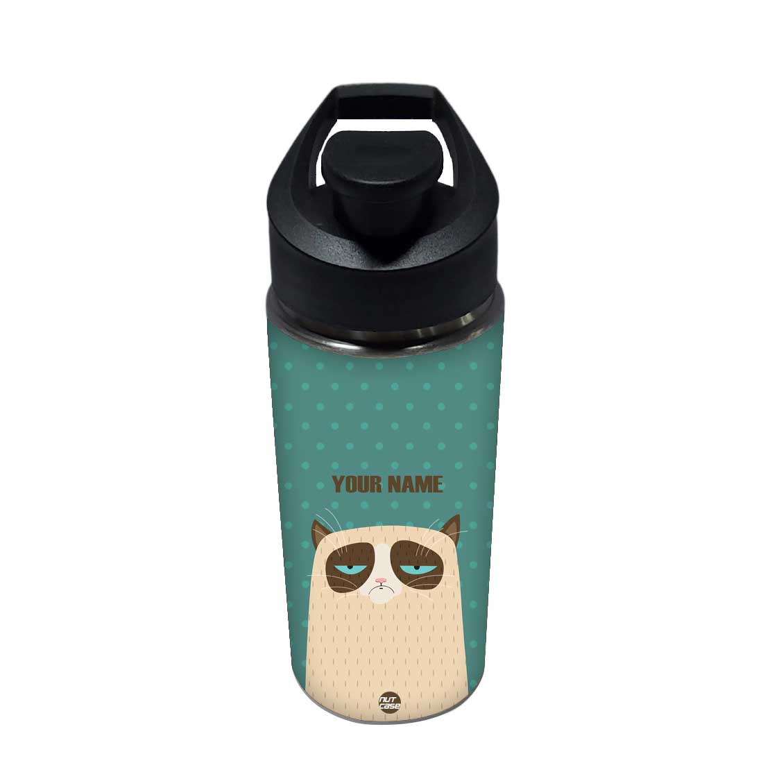 Personalized Water Bottle With Name - Lazy Cat Nutcase