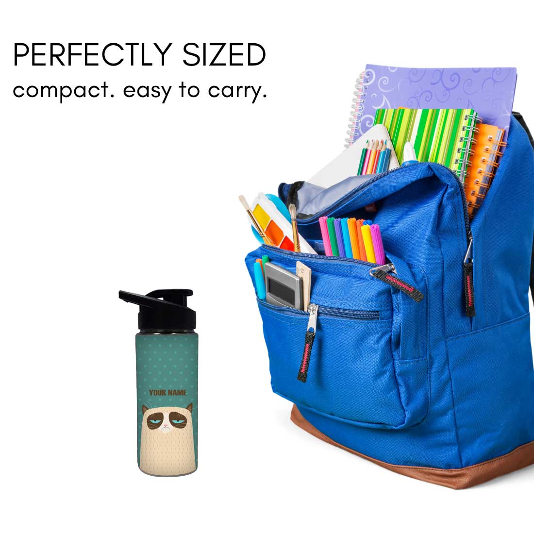 Personalized Water Bottle With Name - Lazy Cat Nutcase