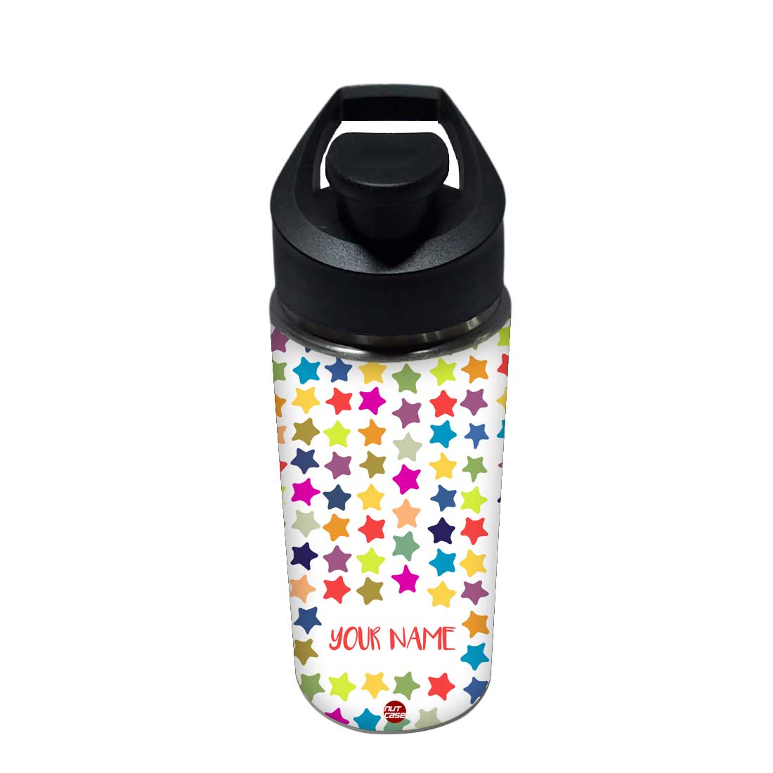 Personalized Bottle With Name - Multicolor Star Nutcase