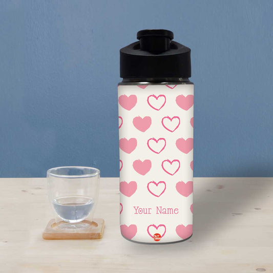 Personalized Bottle With Name - Pink Heart Nutcase