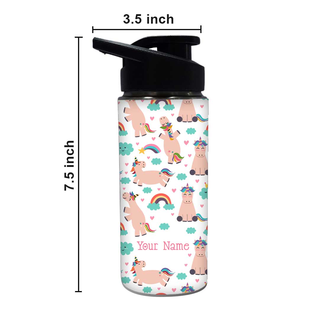 Customized Bottle with Name Sipper Bottles for Kids-Unicorn Nutcase