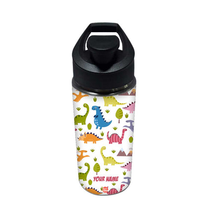 Custom Name Bottle For Kids Sipper Bottles - Cute Dinosaur Nutcase