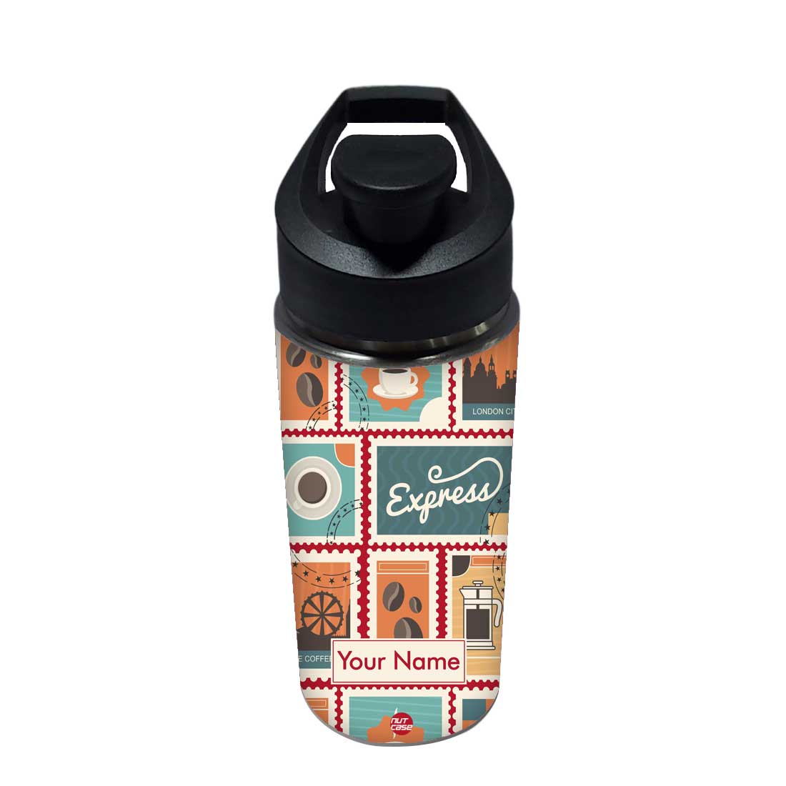 Customised  Water  Bottle With Name - Express Coffee Nutcase