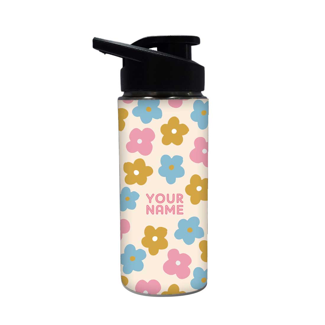 Personalised Name Bottle Sipper Bottles For Kids-Floral Nutcase