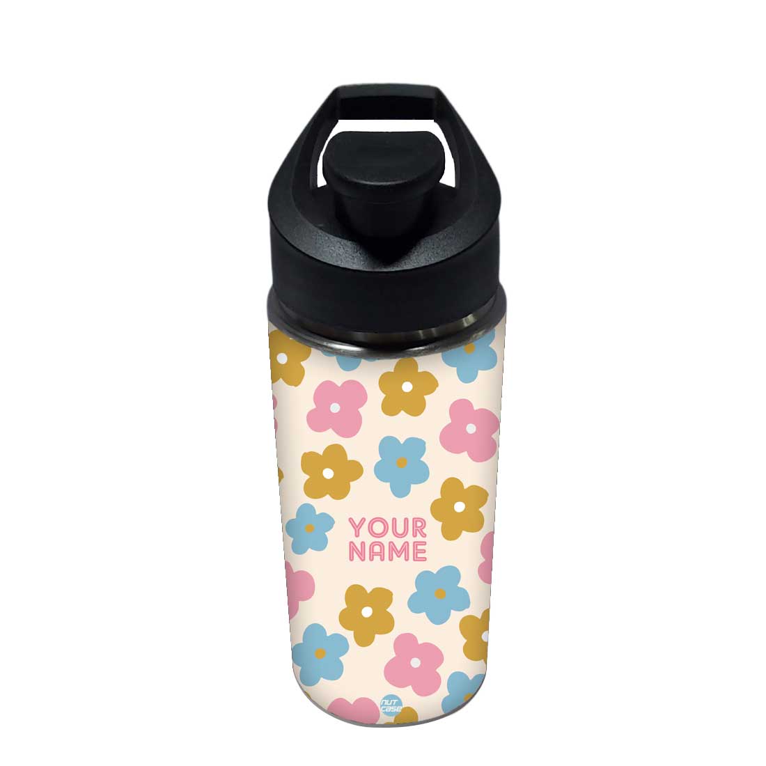 Personalised Name Bottle Sipper Bottles For Kids-Floral Nutcase