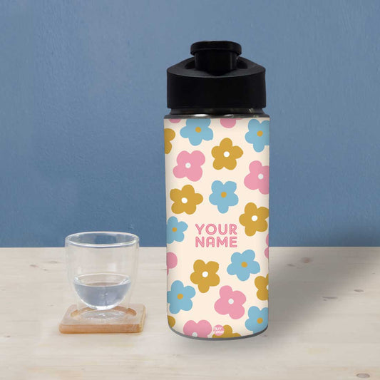 Personalised Name Bottle Sipper Bottles For Kids-Floral Nutcase