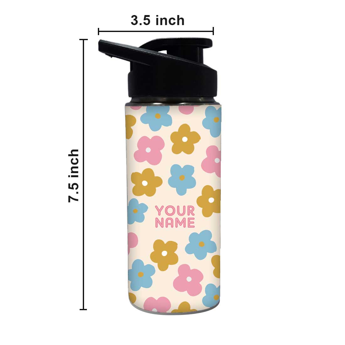 Personalised Name Bottle Sipper Bottles For Kids-Floral Nutcase