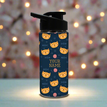 Personalized Sipper Bottle For Kids - Cat Foot Print Nutcase