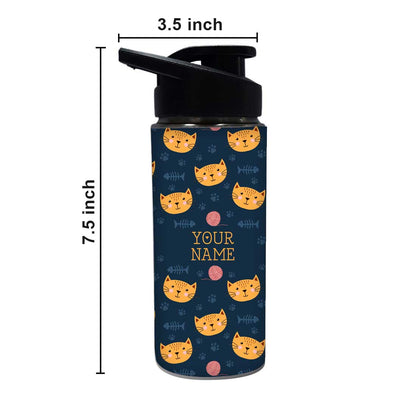 Personalized Sipper Bottle For Kids - Cat Foot Print Nutcase