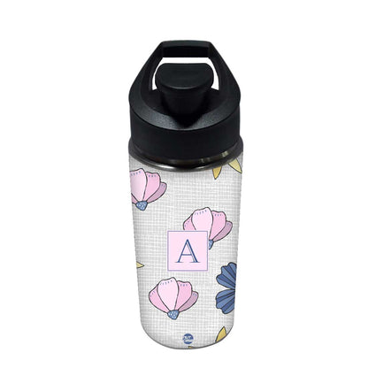 Customised Sipper Bottle With Name - Beautiful Flower Nutcase