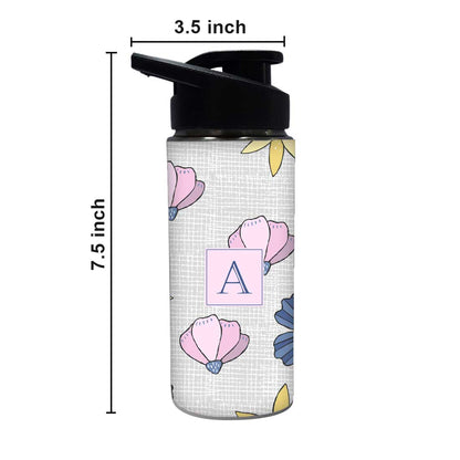 Customised Sipper Bottle With Name - Beautiful Flower Nutcase