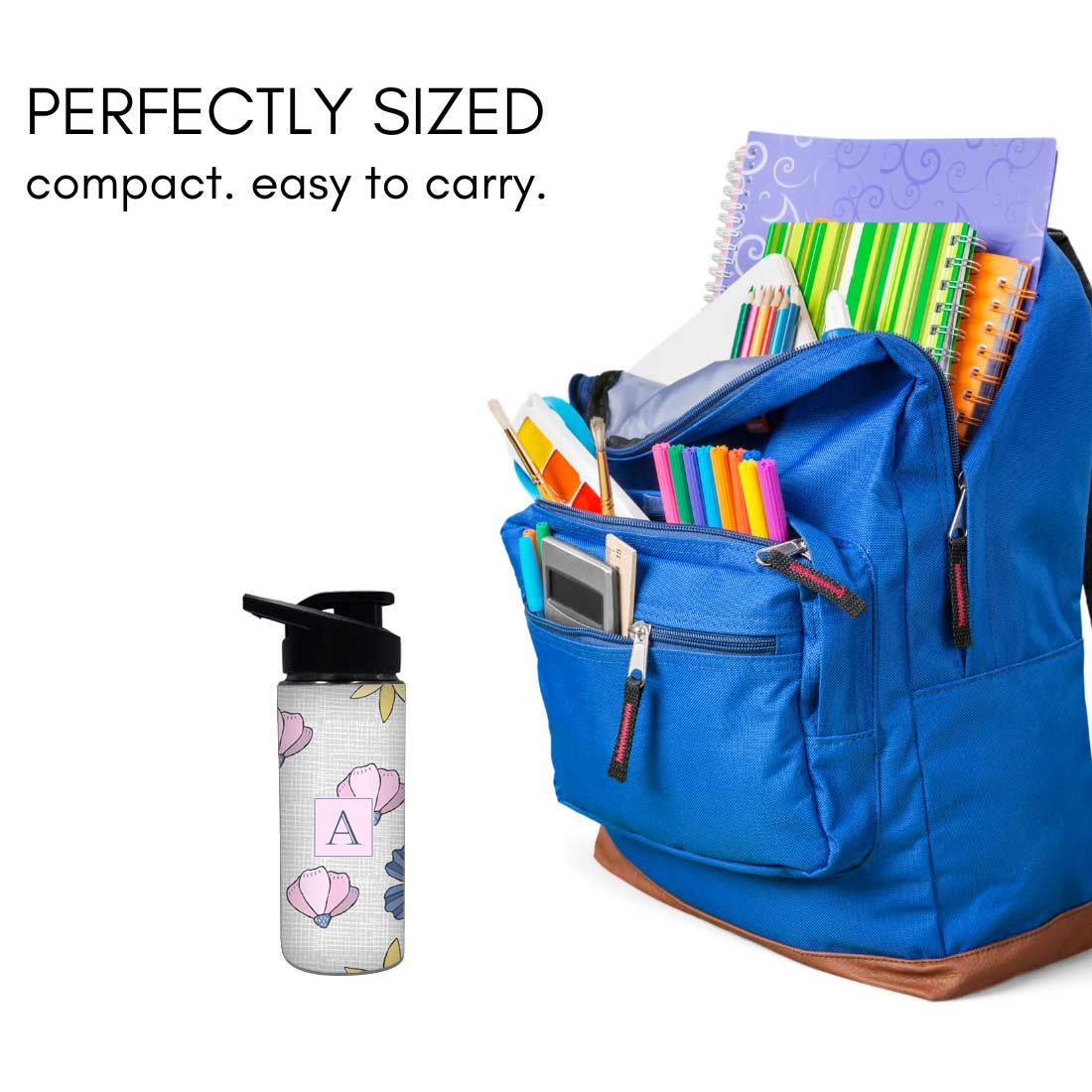 Customised Sipper Bottle With Name - Beautiful Flower Nutcase