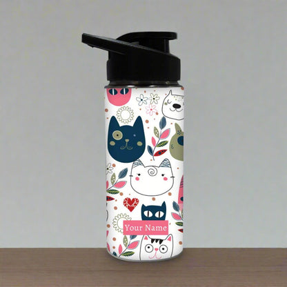 Personalized Bottle With Name - Funny Cat Nutcase