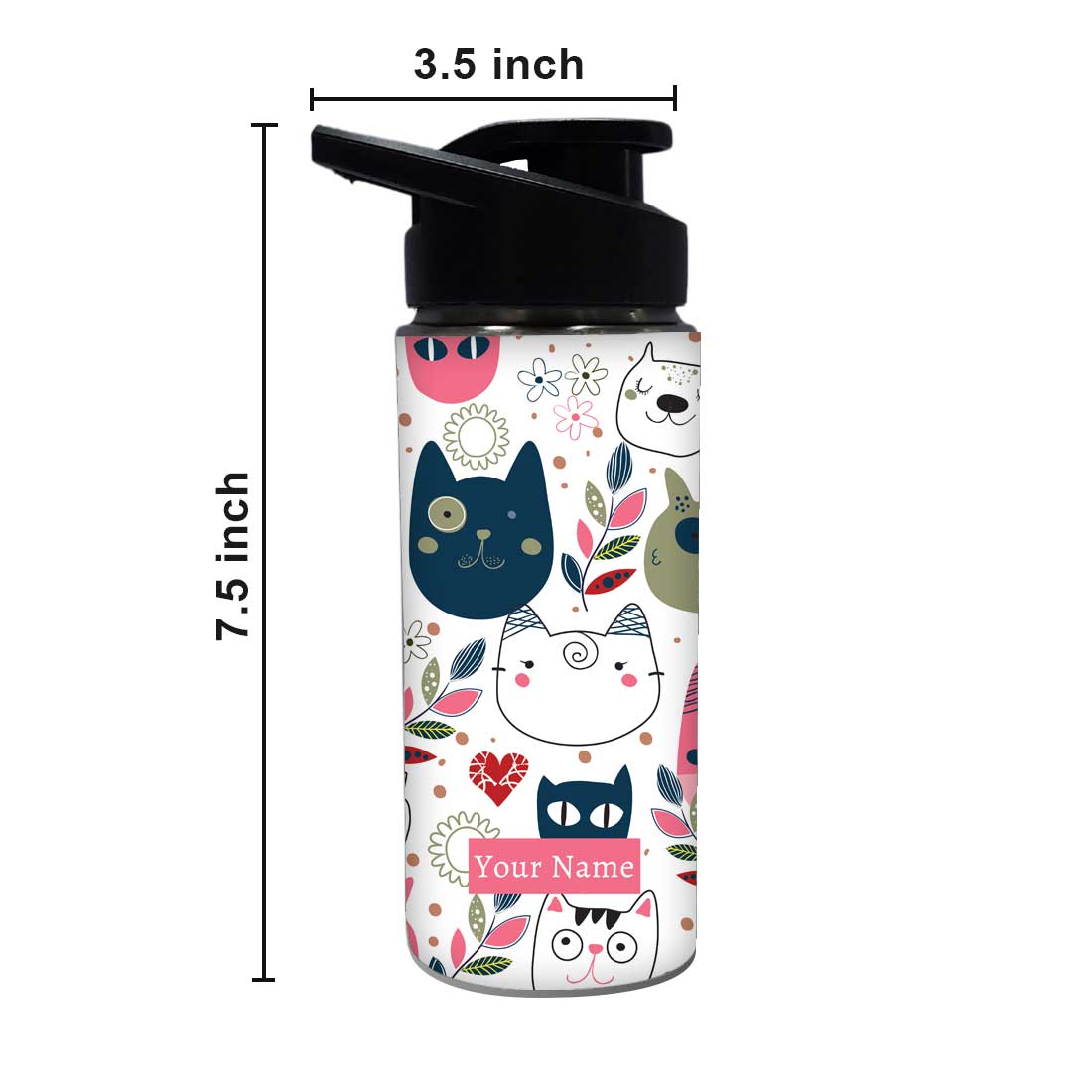 Personalized Bottle With Name - Funny Cat Nutcase