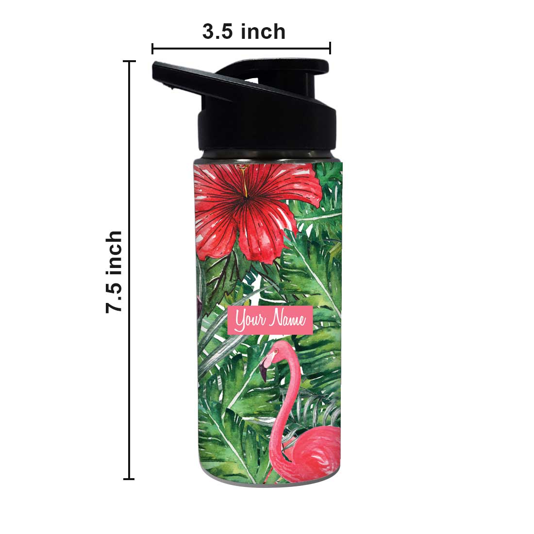 Personalized Water Bottle - Hibiscus and Swan Nutcase