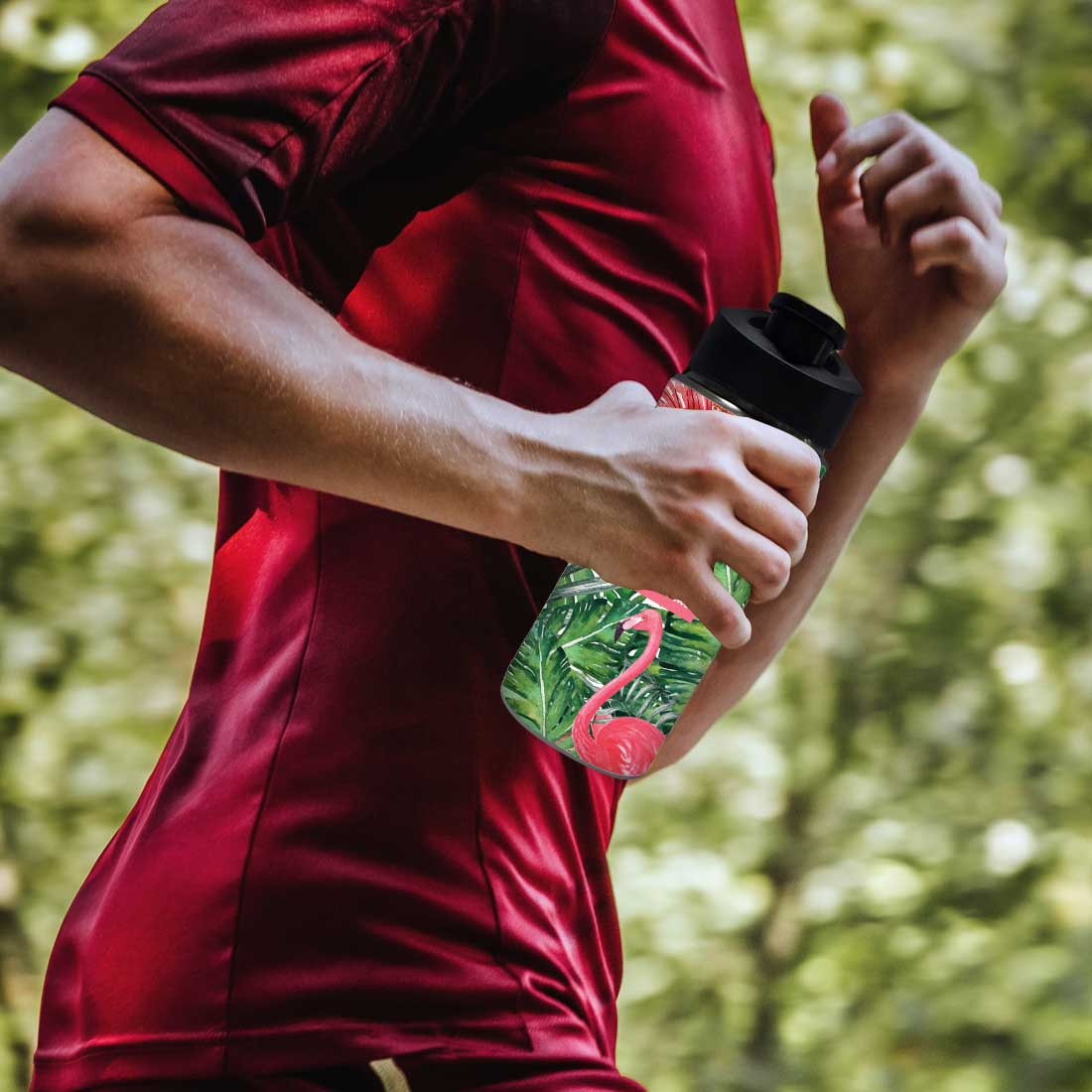 Personalized Water Bottle - Hibiscus and Swan Nutcase