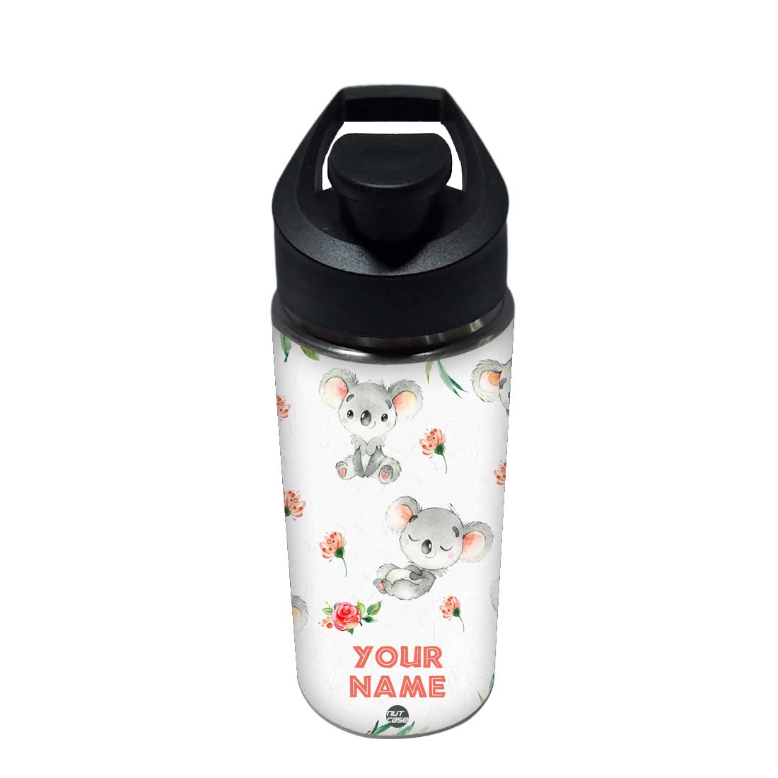 Kids Water Bottle Customised - Cute Koala Nutcase