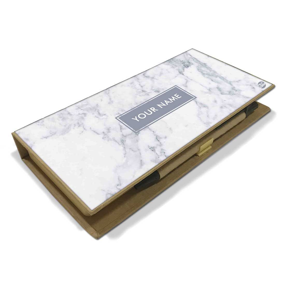 Customized Stationery for Office Desk Organizer - Marble White Nutcase
