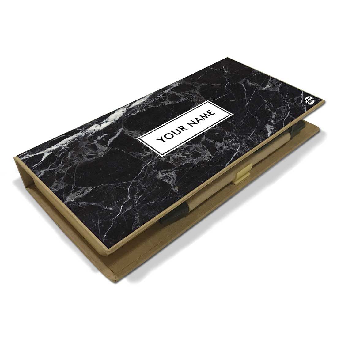 Personalized Stationery Gift Set for Adults - Marble Black Nutcase